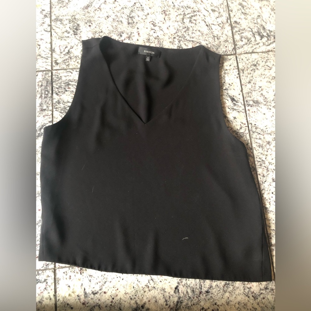 Babaton Women's Black V-Neck Sleeveless Top XS
